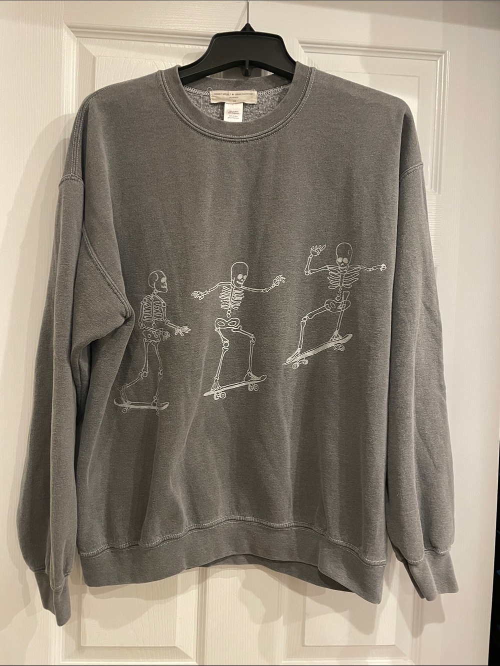 Project Social T Urban Outfitters Skeleton Skate Crewneck Sweatshirt, Size S/M